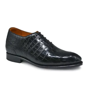 7 CM/2.76 Inches CMR CHAMARIPA Men's Black Alligator Elevator Shoes - Handcrafted Luxury Oxford Shoes