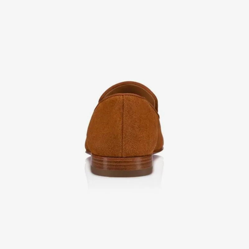 Calf Suede Slip-on Flat Sole Loafers