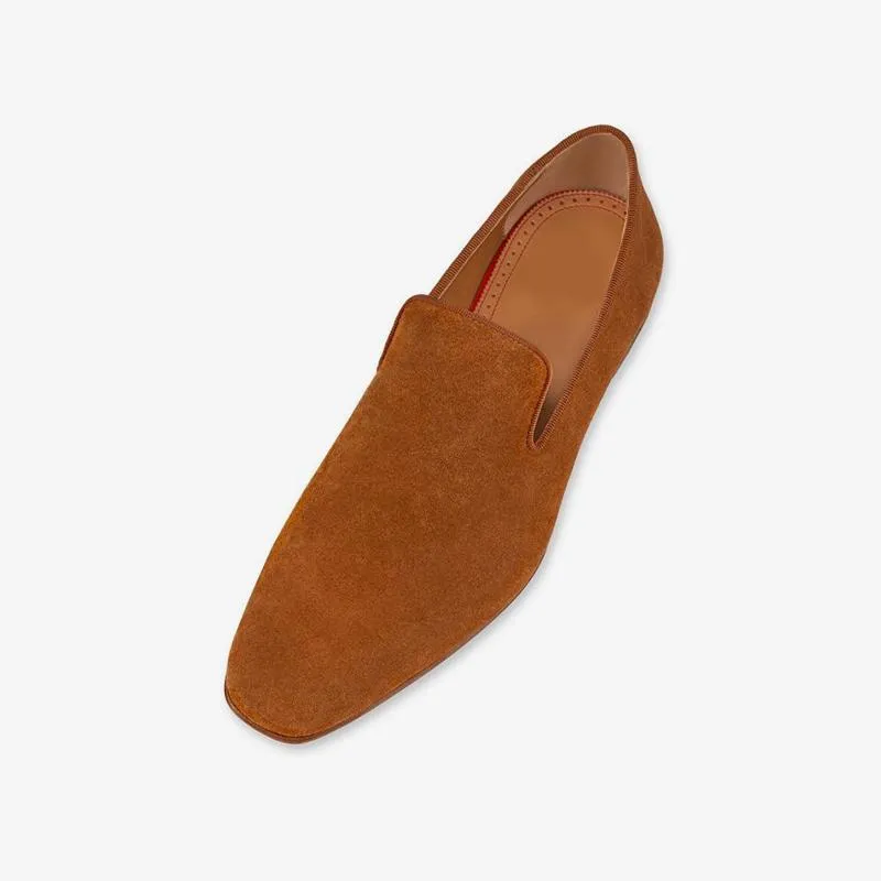 Calf Suede Slip-on Flat Sole Loafers