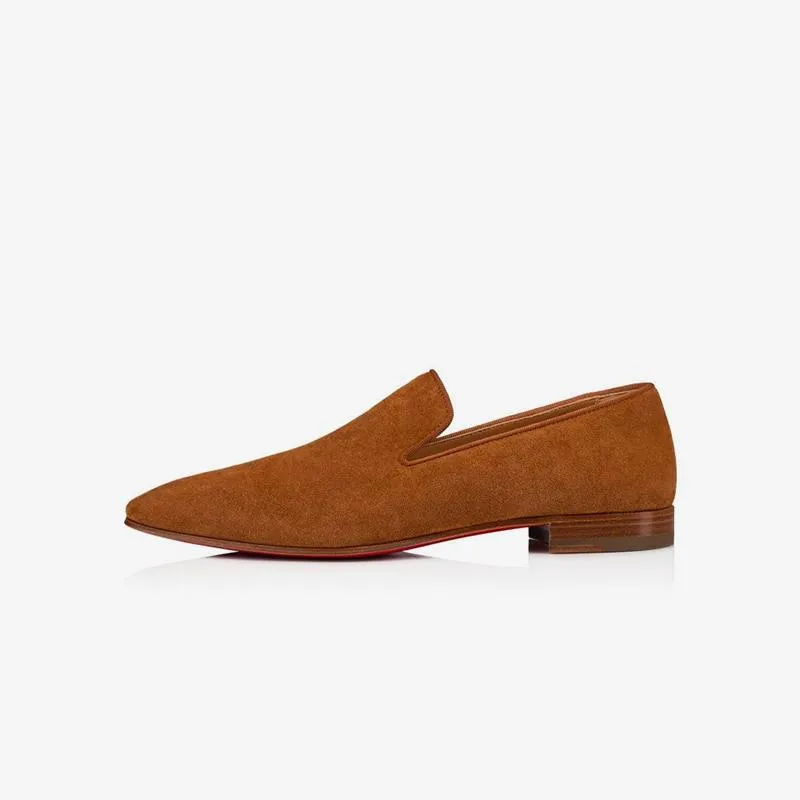Calf Suede Slip-on Flat Sole Loafers