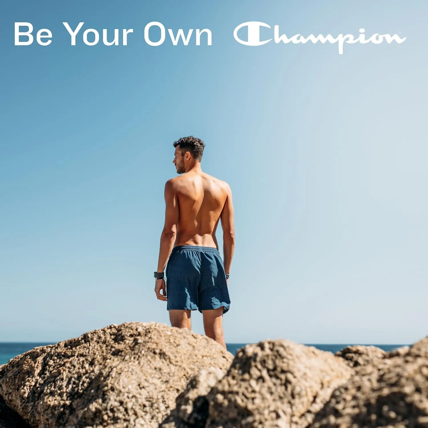 Champion Mens Swim Trunks with Compression Liner, 2 in 1 Mens Bathing Suit Shorts, 7 Inch Inseam Board Shorts for Swimming