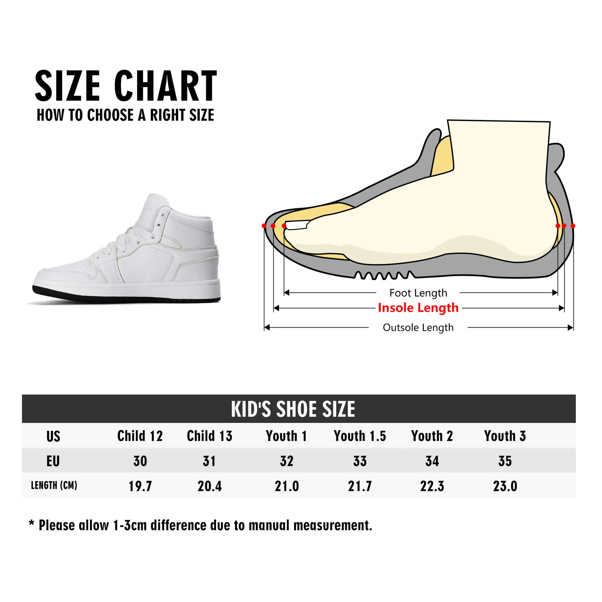 Children Premium High Top Leather Sneakers
