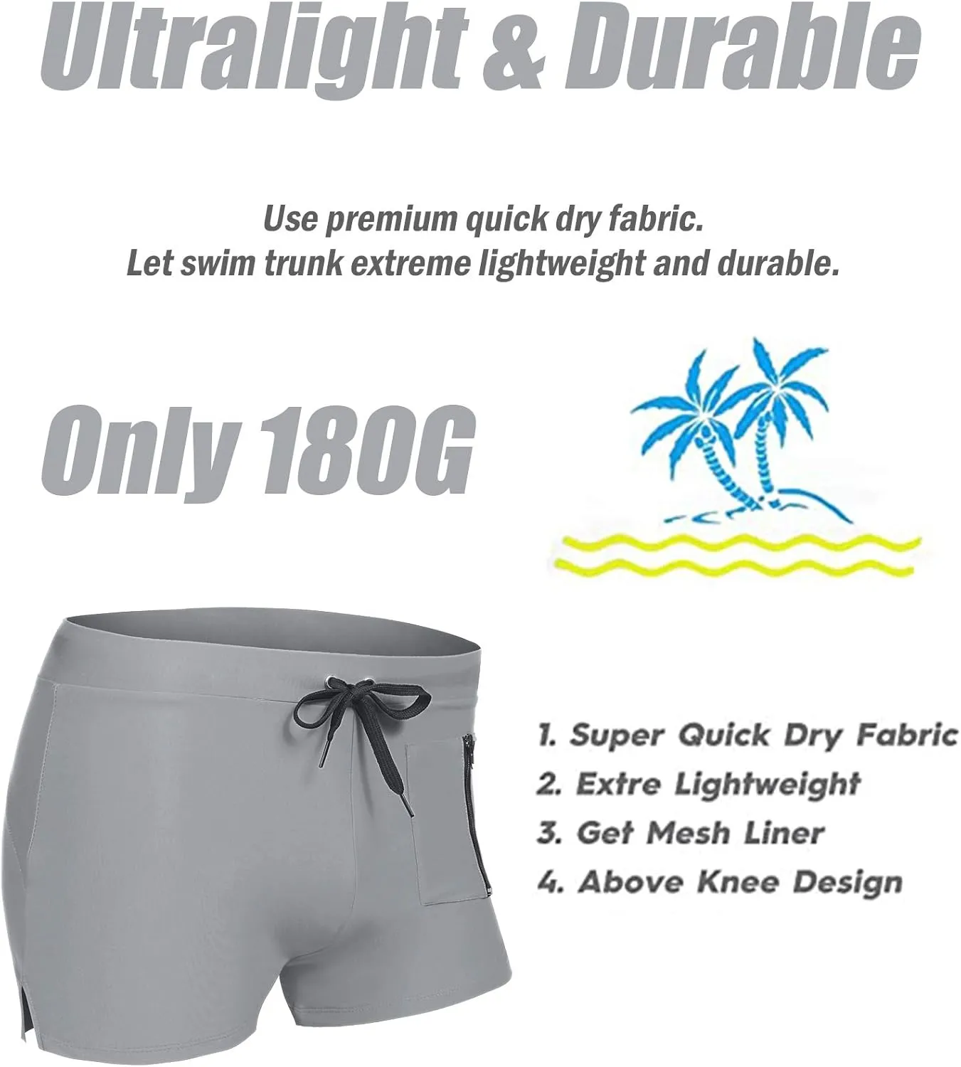 COOFANDY Mens Swim Trunks Swimwear Bathing Suit Swim Brief Square Leg Board Short S-3XL