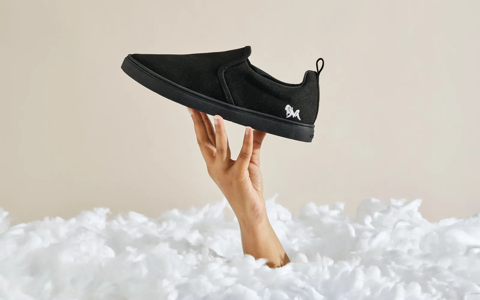 Cotton Slip Ons : Coal Black