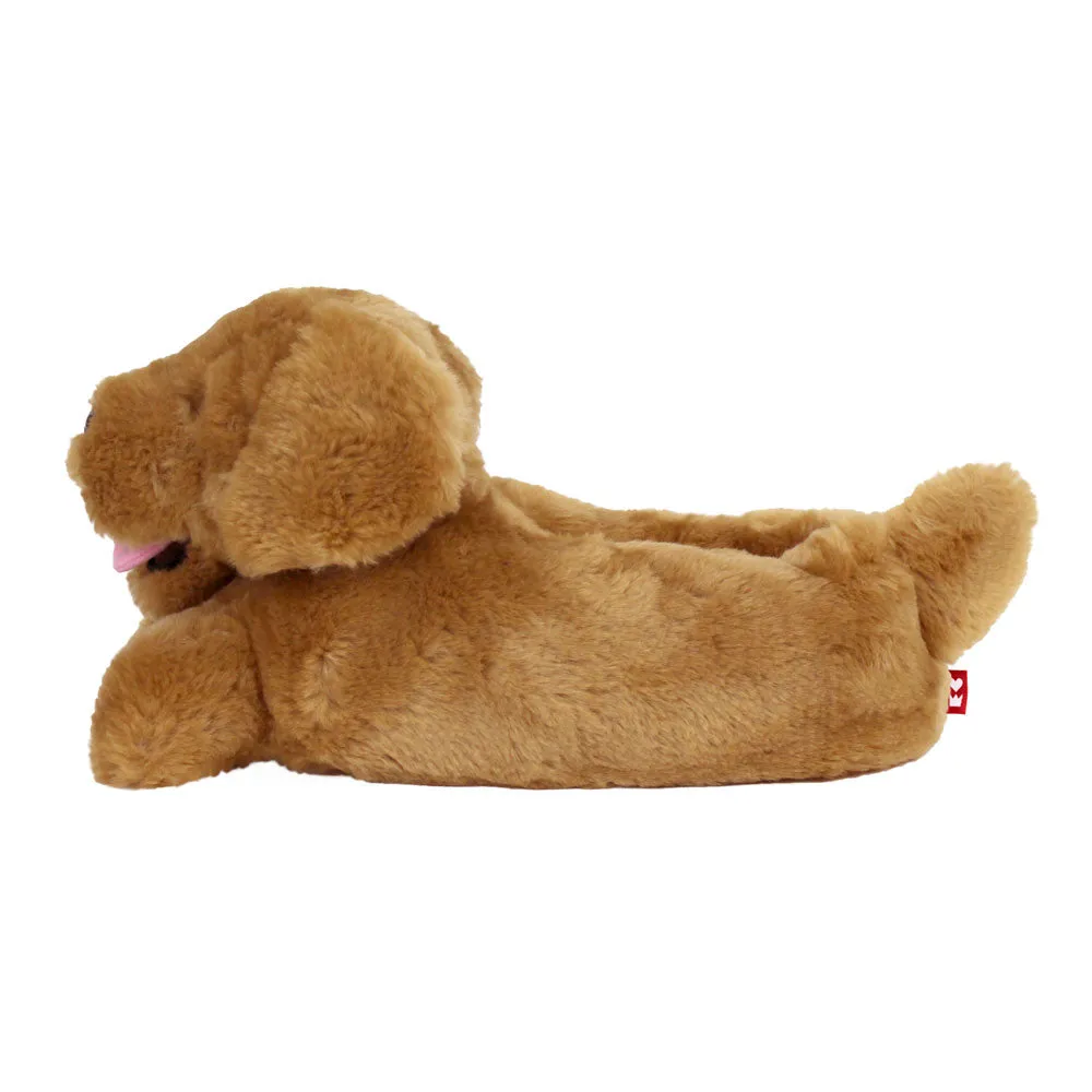 Fluffy Slippers JulesRoche Plush Comfort Golden Retriever Design