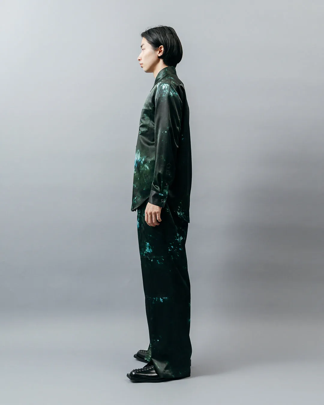 GRAPHIC PRINT REGULAR FIT SHIRT .09【GREEN GEM】