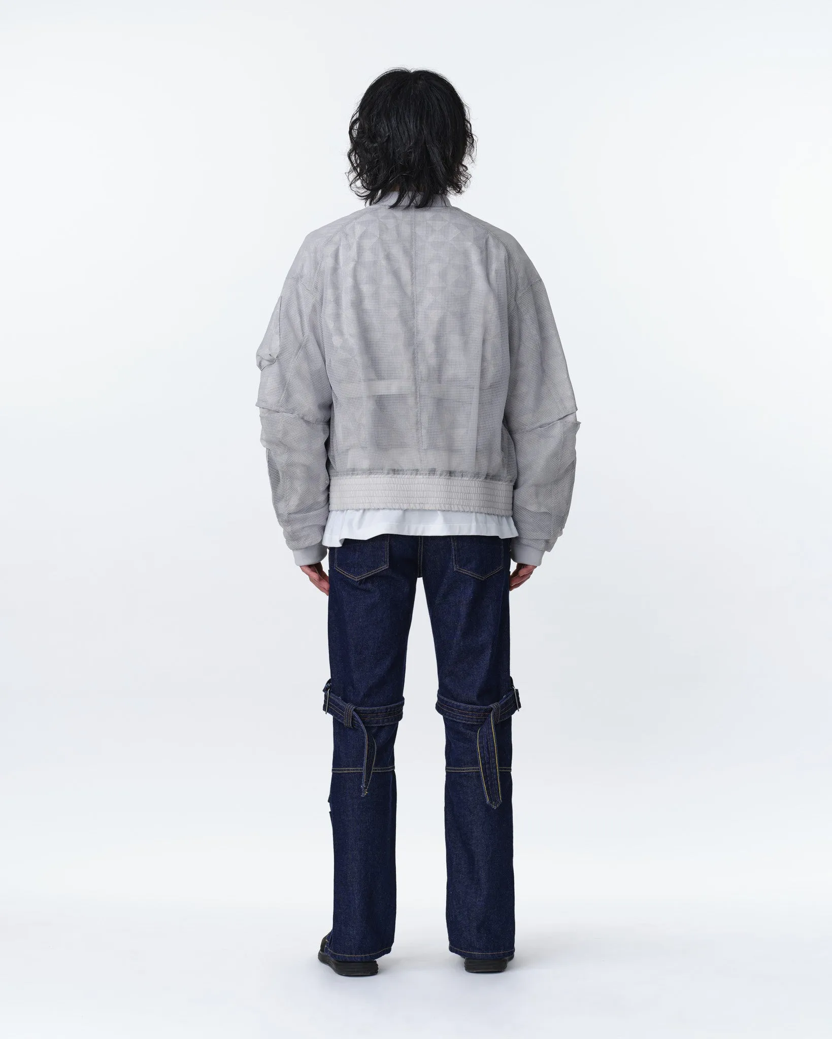 GRID LAYERED BLOUSON .11【L.GREY】