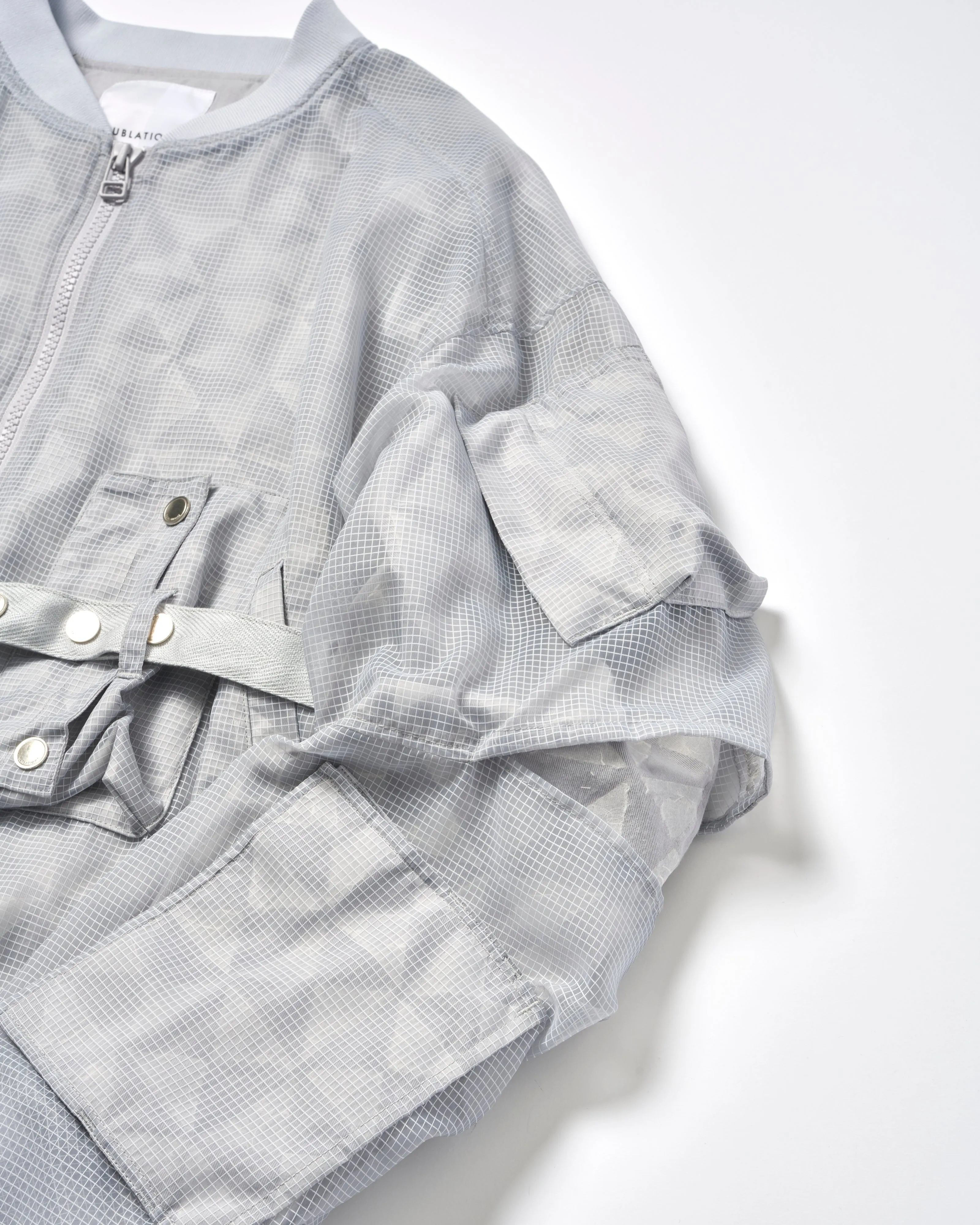GRID LAYERED BLOUSON .11【L.GREY】
