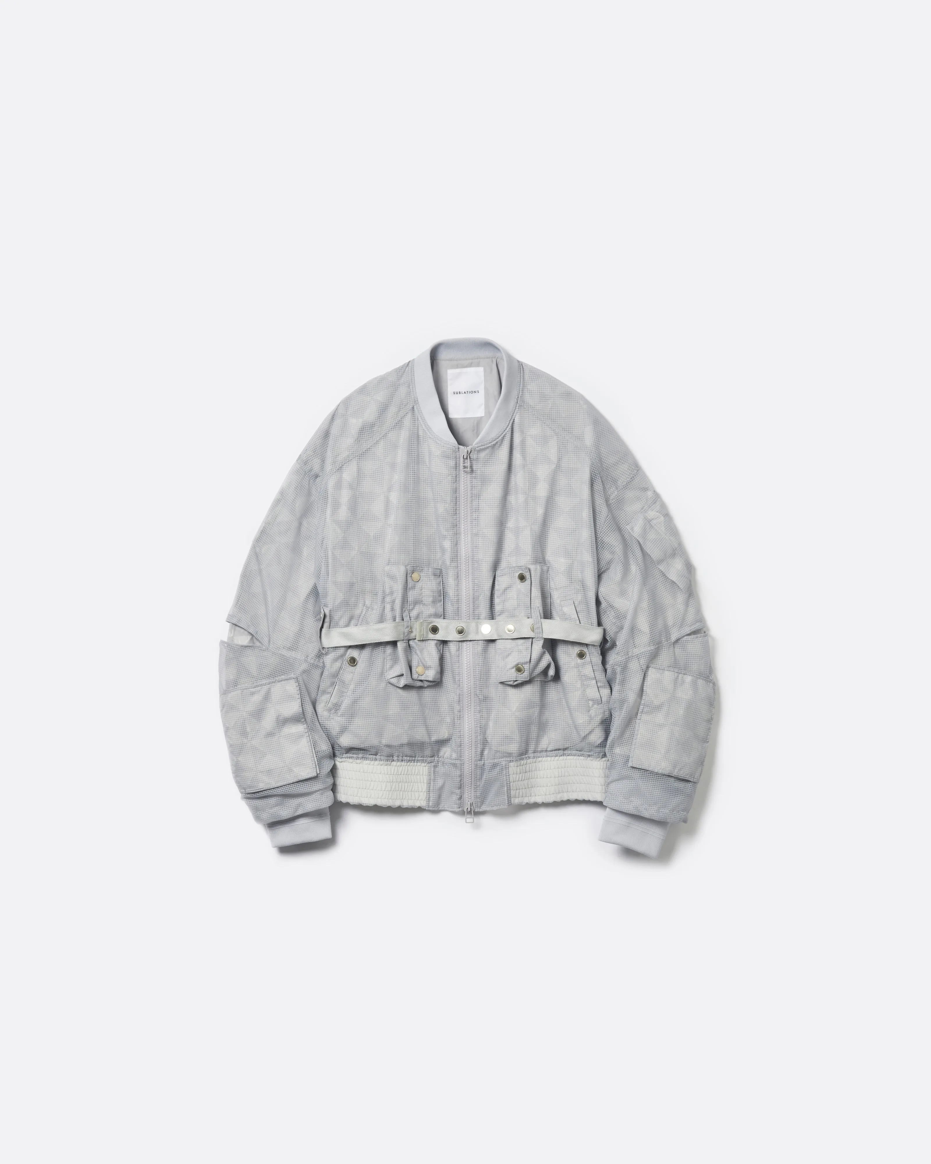 GRID LAYERED BLOUSON .11【L.GREY】