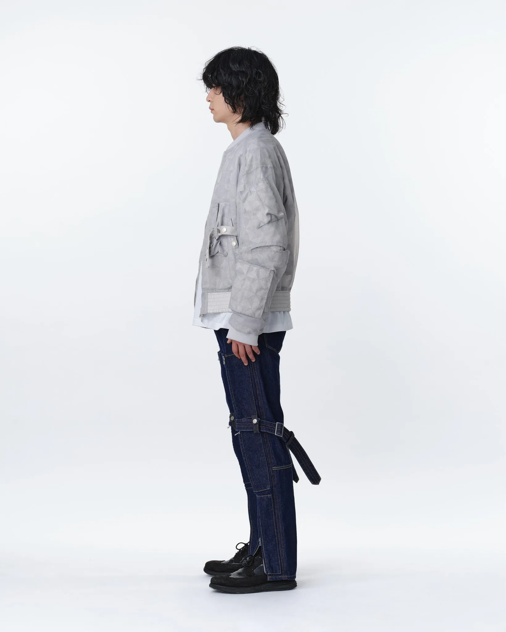 GRID LAYERED BLOUSON .11【L.GREY】