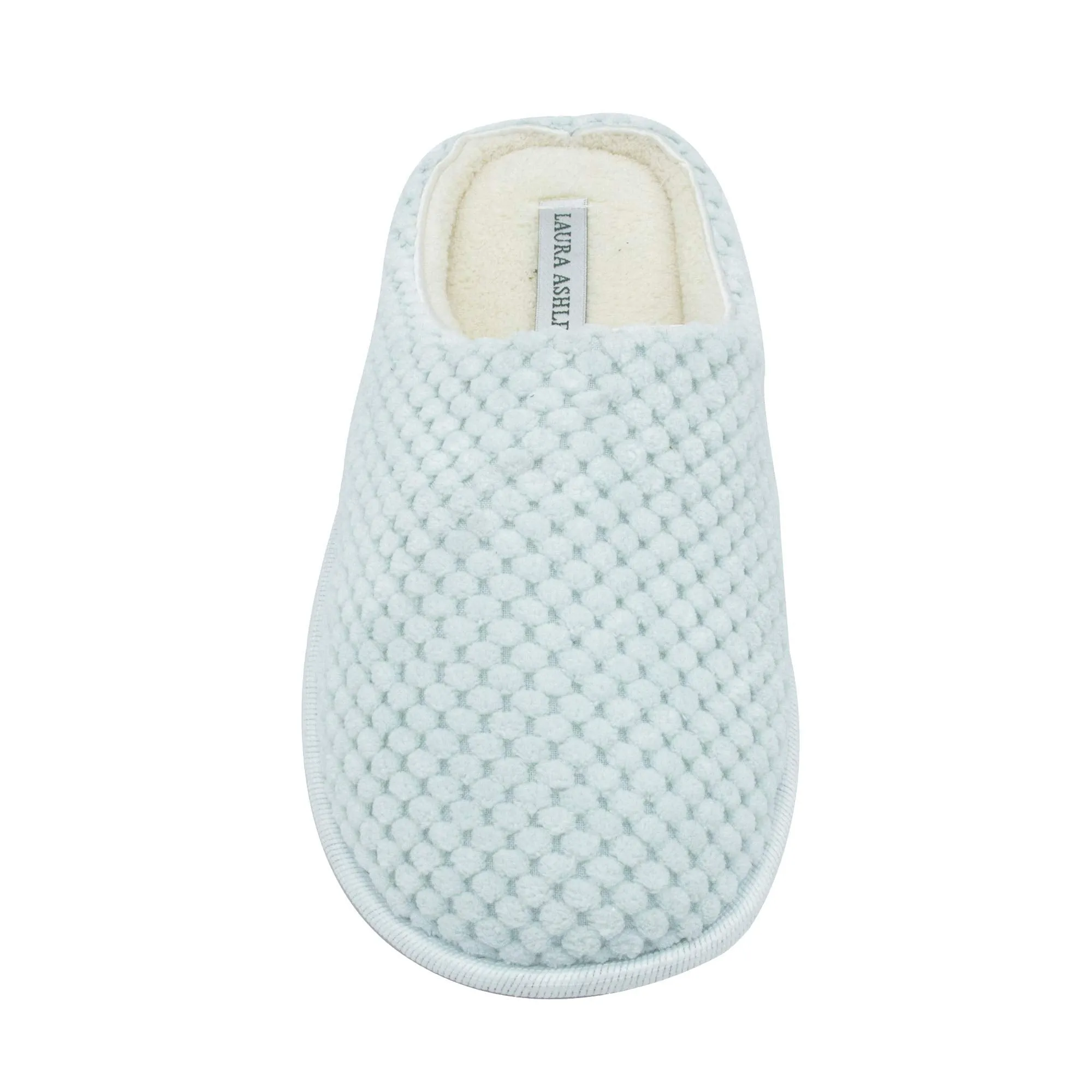 Laura Ashley Ladies Clog Style Spa Slippers with Memory Foam Insole in Sour Apple Green, Size XL