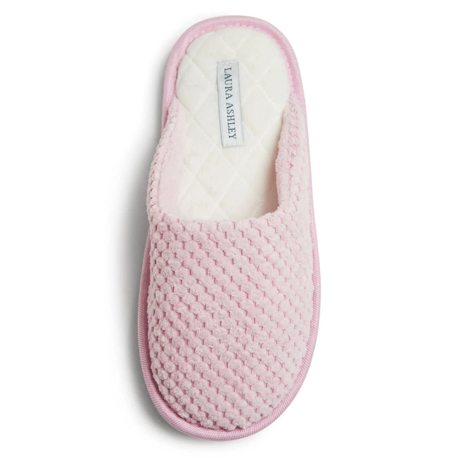 Laura Ashley Women's Open Toe Plush Scuff Slippers | Soft and Warm House Slippers with Cushioned Insole for Ladies