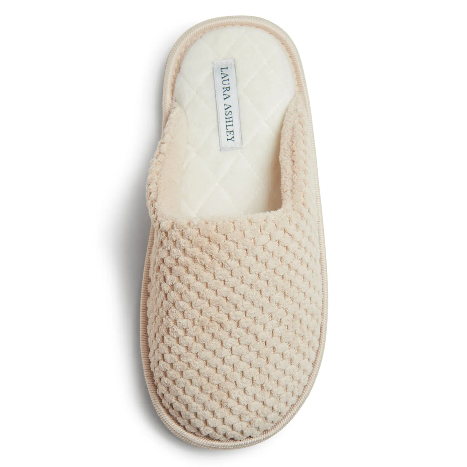 Laura Ashley Women's Open Toe Plush Scuff Slippers | Soft and Warm House Slippers with Cushioned Insole for Ladies