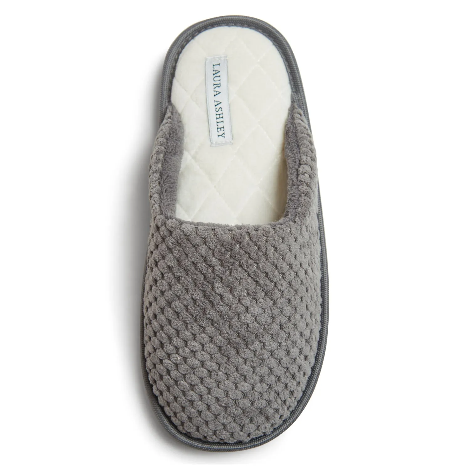 Laura Ashley Women's Open Toe Plush Scuff Slippers | Soft and Warm House Slippers with Cushioned Insole for Ladies