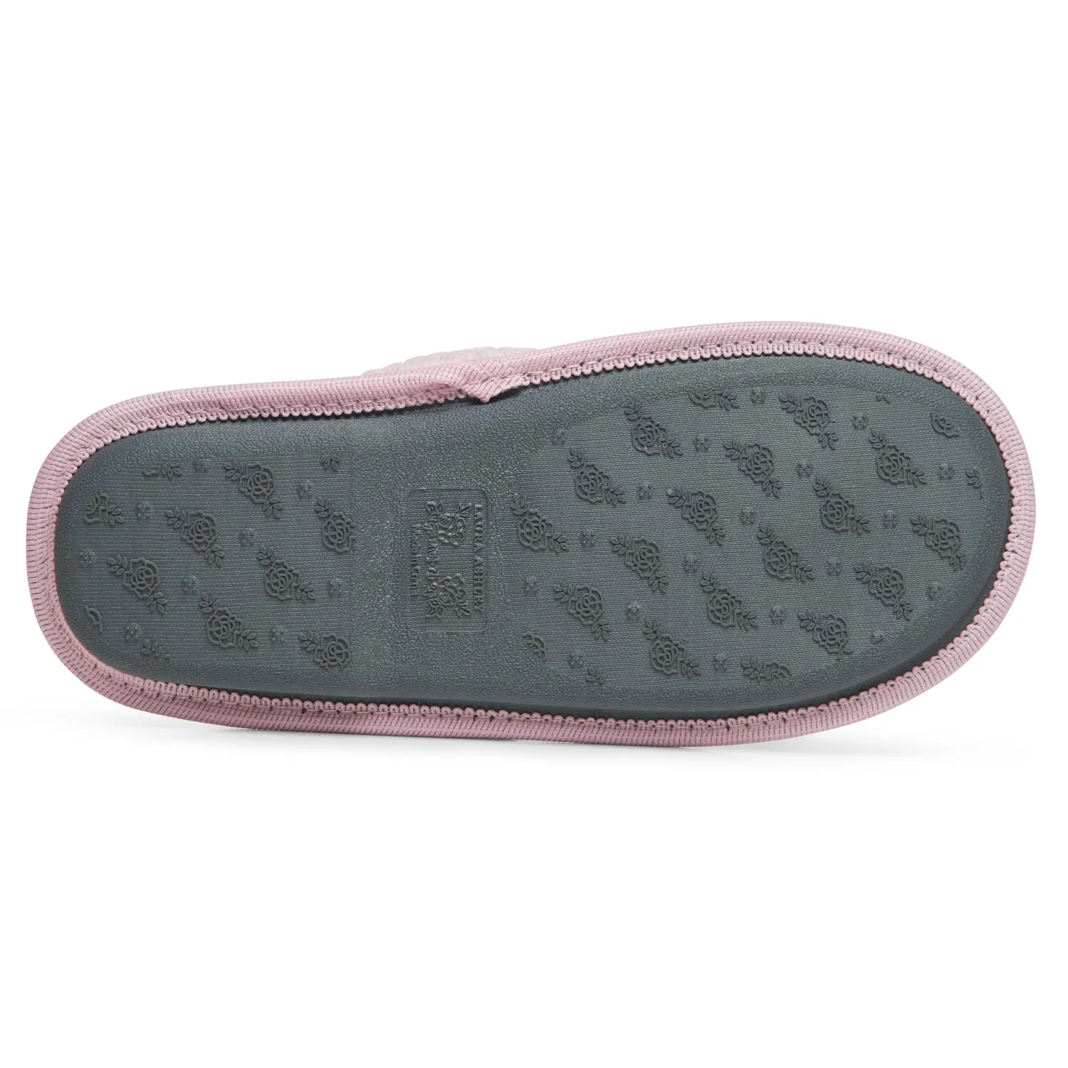 Laura Ashley Women's Open Toe Plush Scuff Slippers | Soft and Warm House Slippers with Cushioned Insole for Ladies
