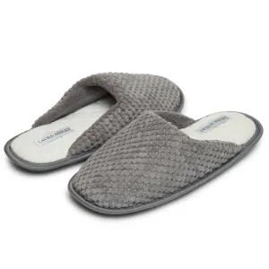 Laura Ashley Women's Open Toe Plush Scuff Slippers | Soft and Warm House Slippers with Cushioned Insole for Ladies