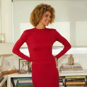 Long Sleeve Funnel Neck - Biking Red