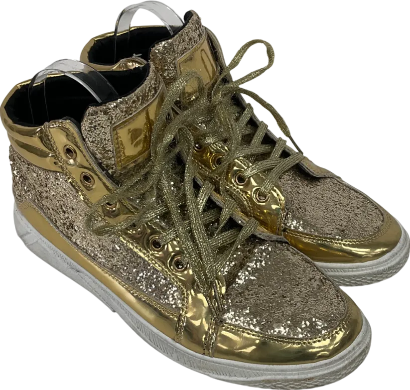 Metallic Glitter High Top Trainers UK 9 EU 42 👠
