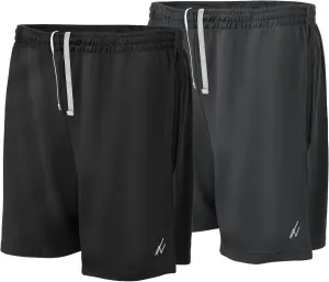 NY Threads Mens Athletic Shorts 2 Pack Quick Dry Lightweight Running Workout Gym Shorts with Pockets
