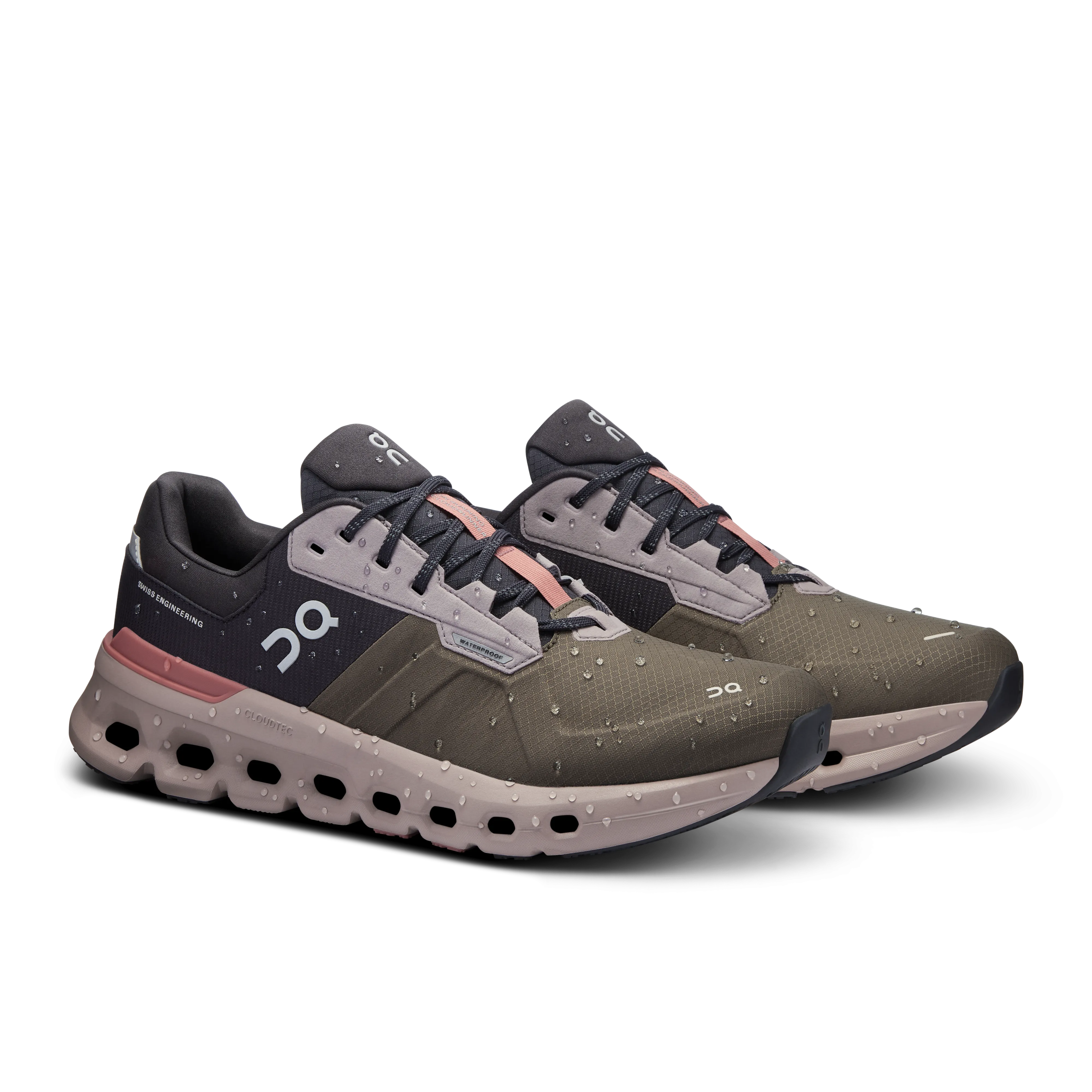 On Running Men's Cloudrunner 2 Waterproof Shoes - Olive / Mahogany