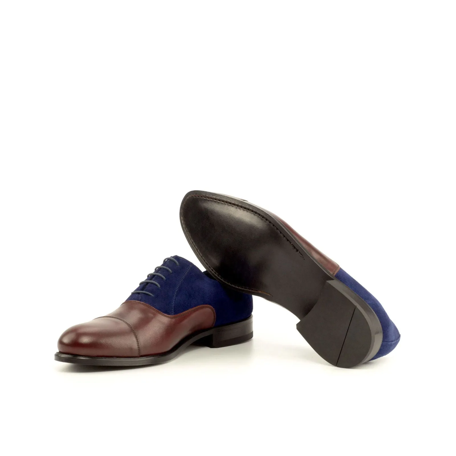 Oxford-Suede, Painted Calf, Blue, Burgundy