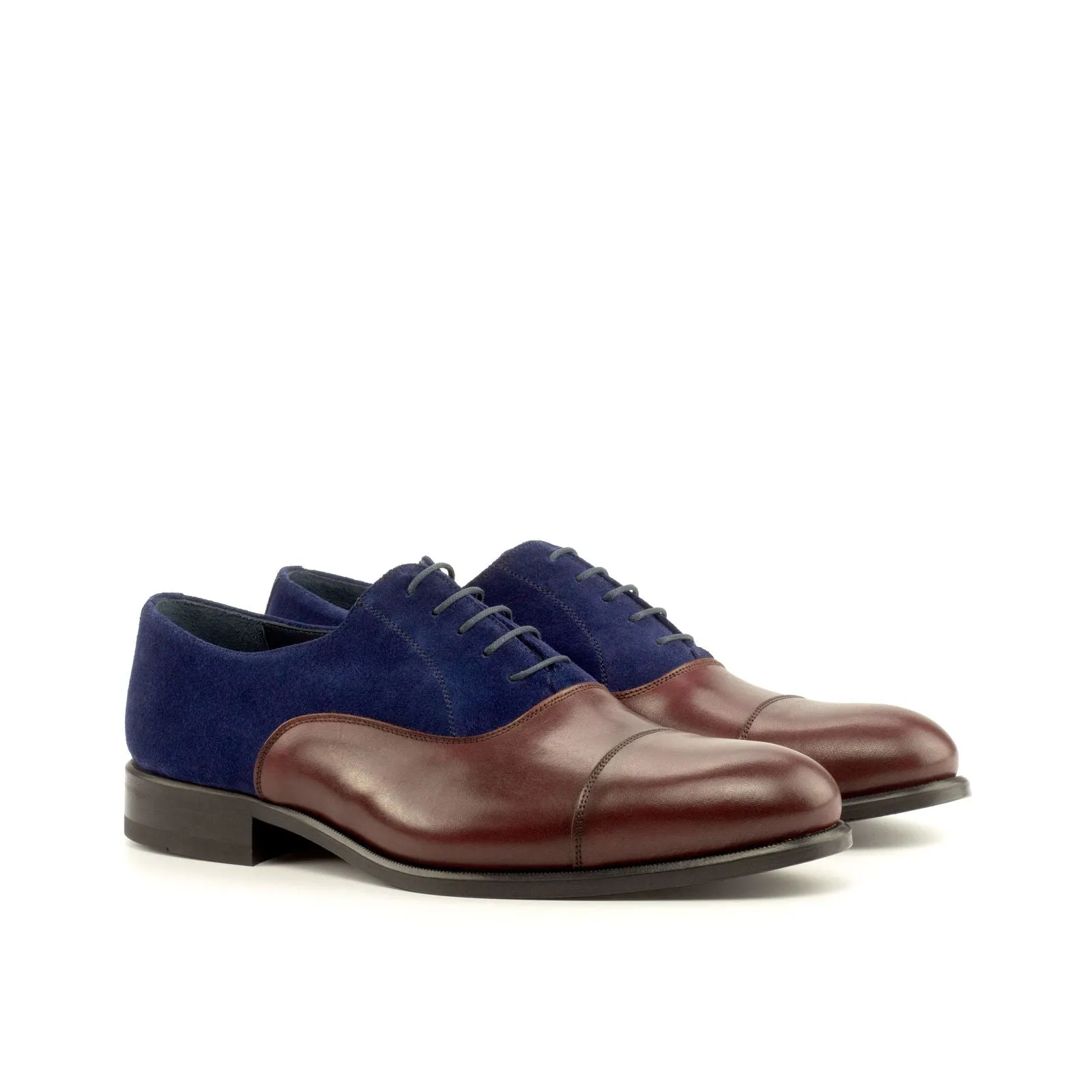 Oxford-Suede, Painted Calf, Blue, Burgundy