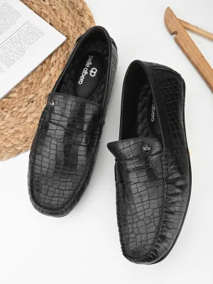 PELLE ALBERO Men's Black Slip On Casual Loafer