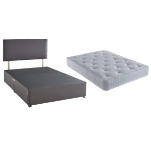 Pocket Spring Divan Bed Set - includes Mattress & Headboard & 2 Drawers