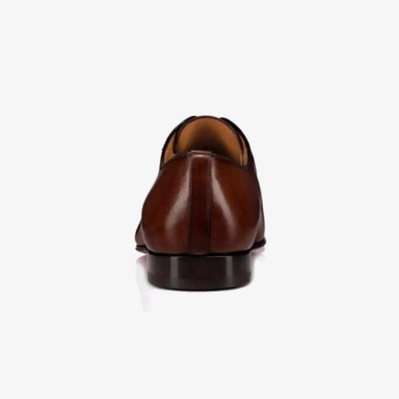 Pointed Toe Brown Leather Slip-On Loafers