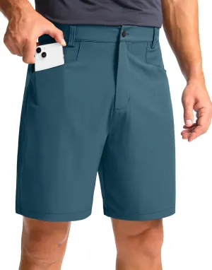 Pudolla Men's Casual Golf Shorts 7" Lightweight Stretch Flat Front Work Dress Shorts for Men with Pockets