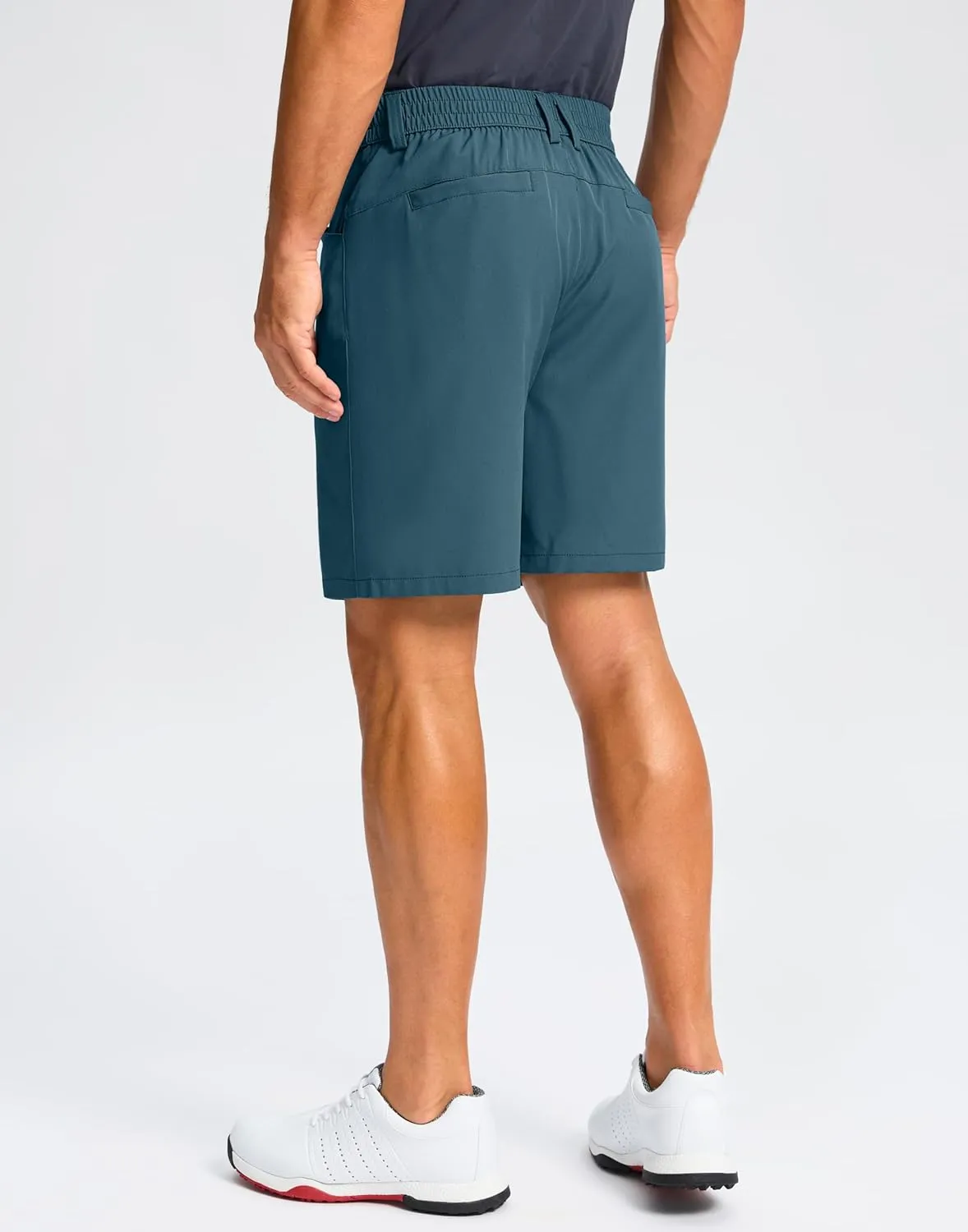 Pudolla Men's Casual Golf Shorts 7" Lightweight Stretch Flat Front Work Dress Shorts for Men with Pockets
