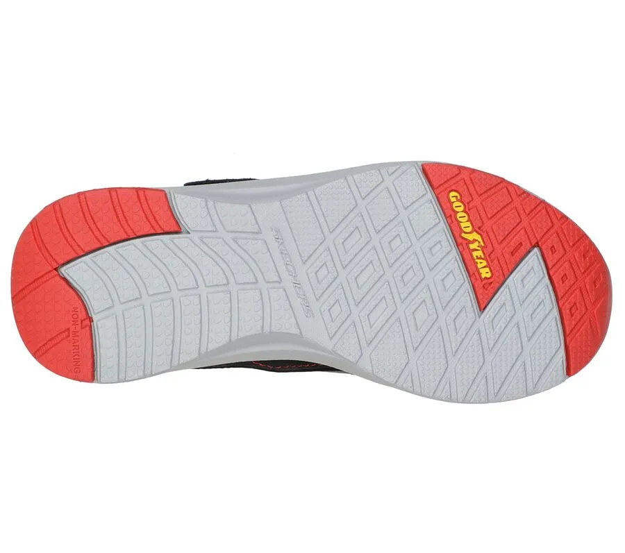 Skechers Kids Dynamic Tread Top Speed Trainers - Black / Grey / Red