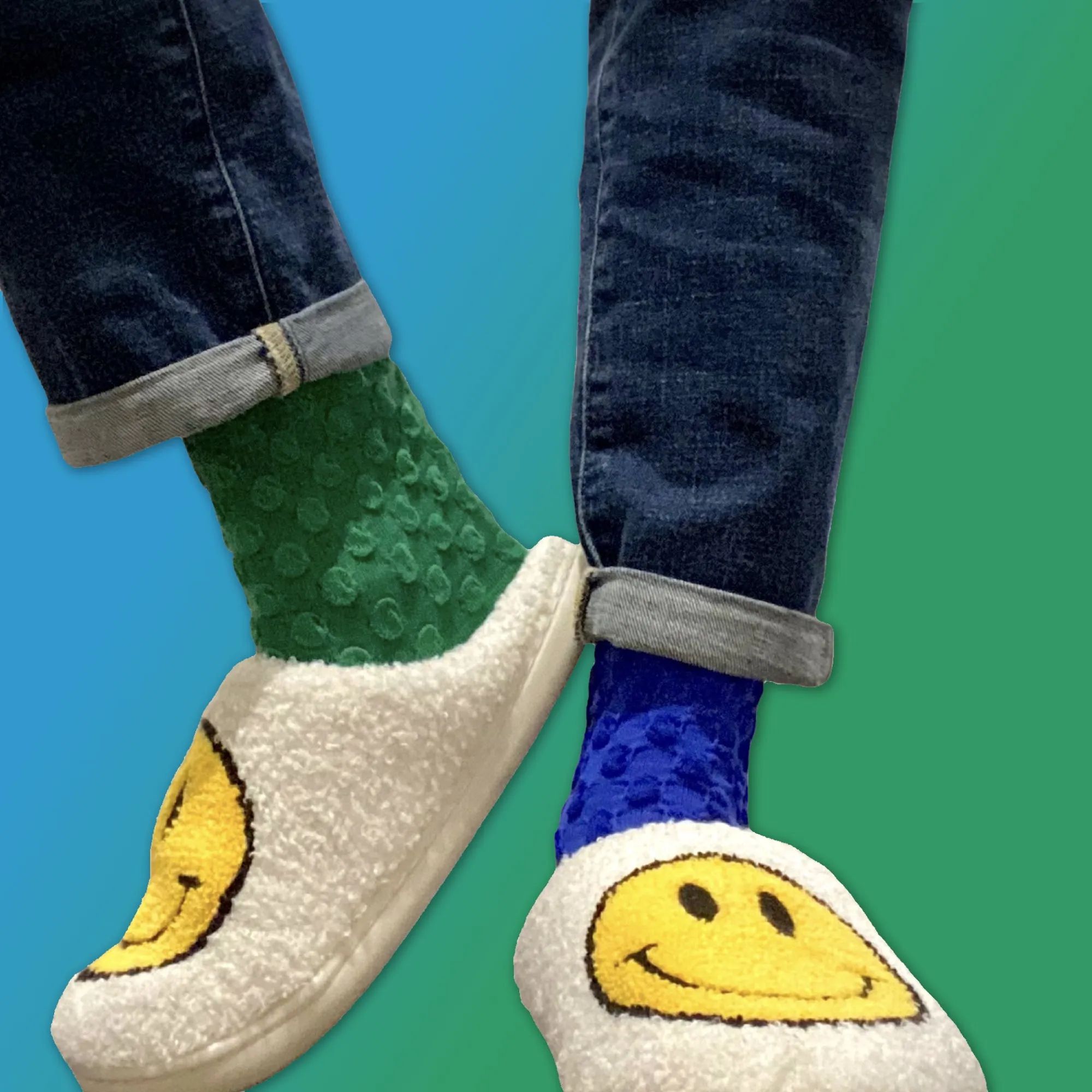 Smiley Face Slippers | Cozy & Fun Footwear for All Ages | Cute Smiley Slippers in Black, White, Yellow