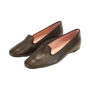 Smoks - Brown Soft Leather Smoking Loafer for Teen/Women by Pretty Ballerinas
