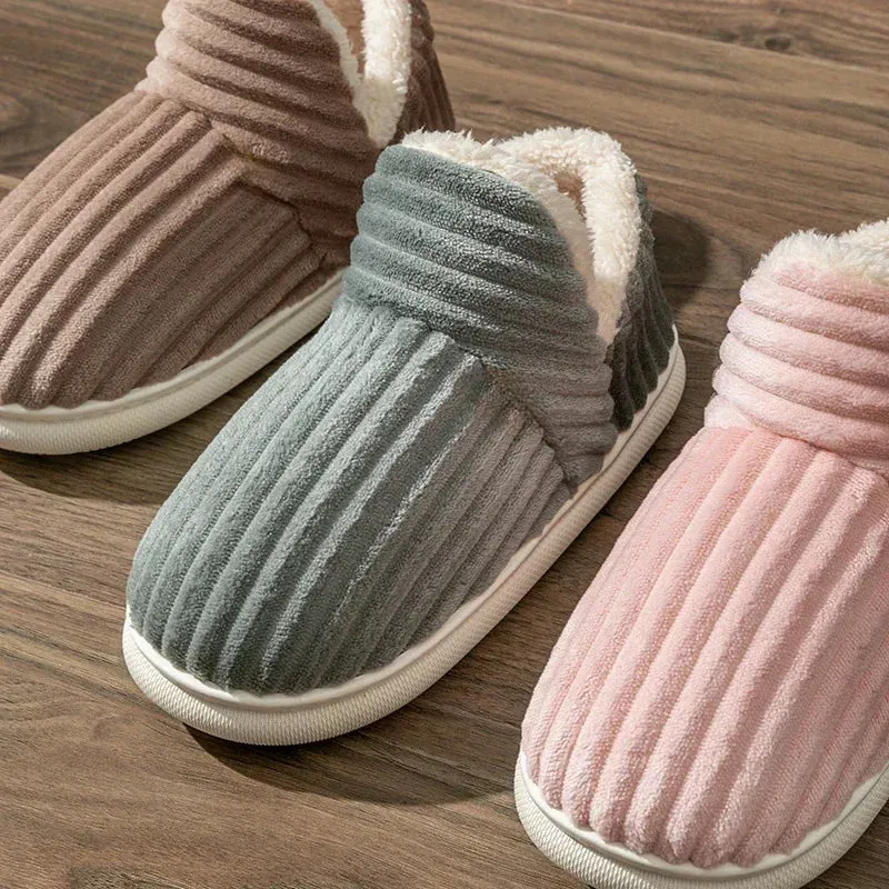 Solid Colored Quilted Pattern Slippers