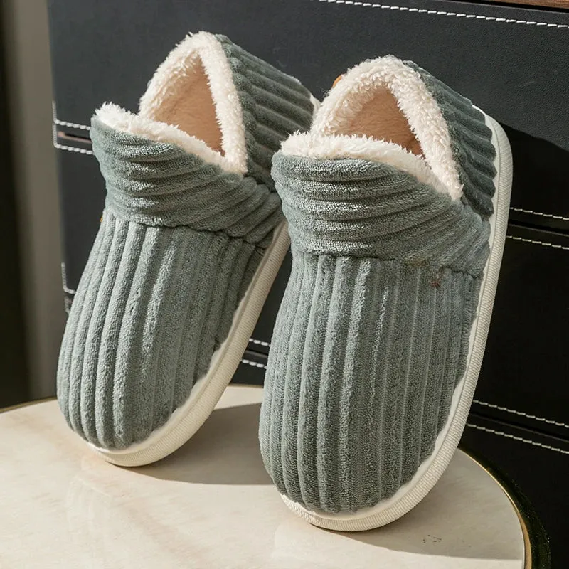 Solid Colored Quilted Pattern Slippers