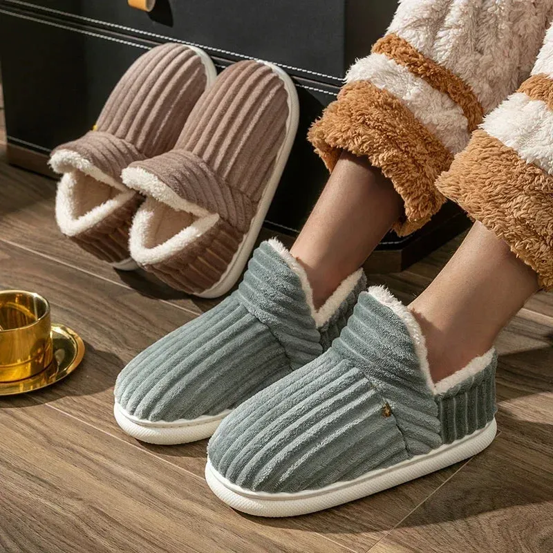 Solid Colored Quilted Pattern Slippers