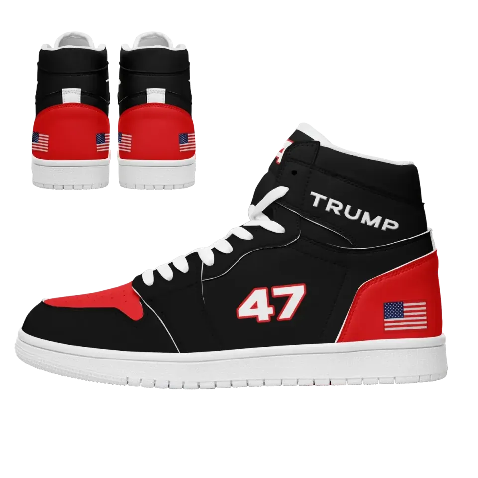 Unique Gift,Personalized 47 Trump Sneakers, Custom Colorful High Top Shoes, Stylish Shoes