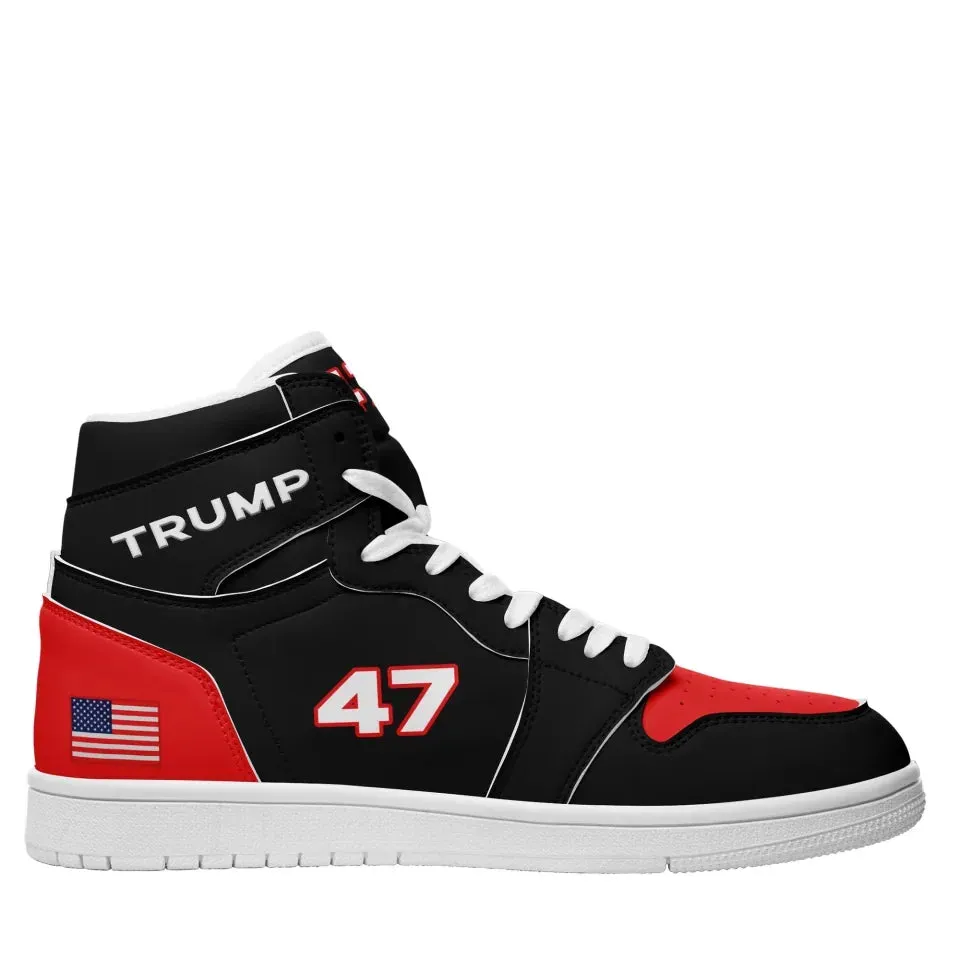 Unique Gift,Personalized 47 Trump Sneakers, Custom Colorful High Top Shoes, Stylish Shoes
