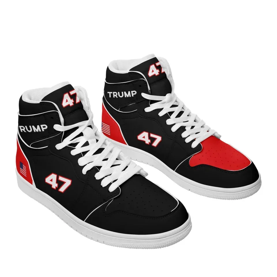 Unique Gift,Personalized 47 Trump Sneakers, Custom Colorful High Top Shoes, Stylish Shoes