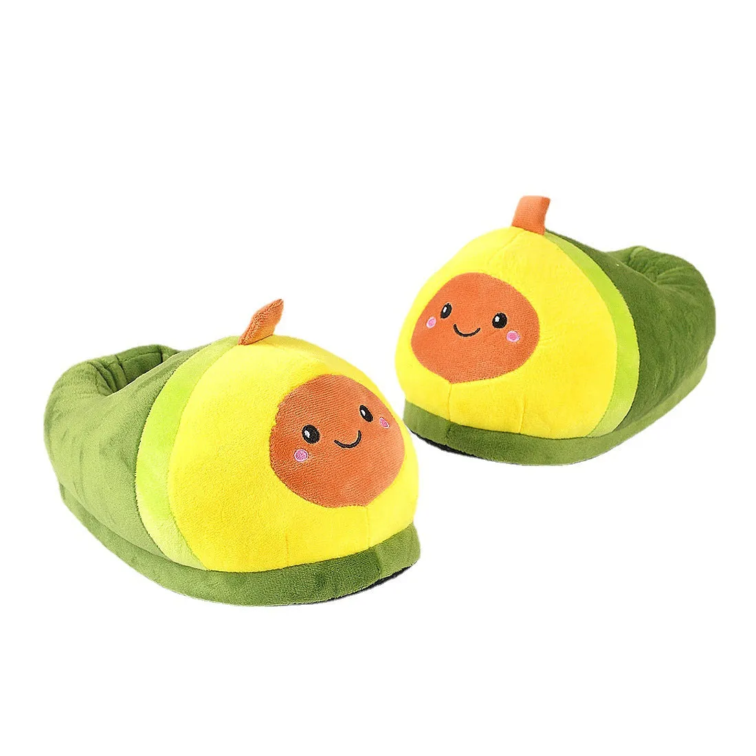 Wholesale Avocado Indoor Warmer Cotton Plush Slippers