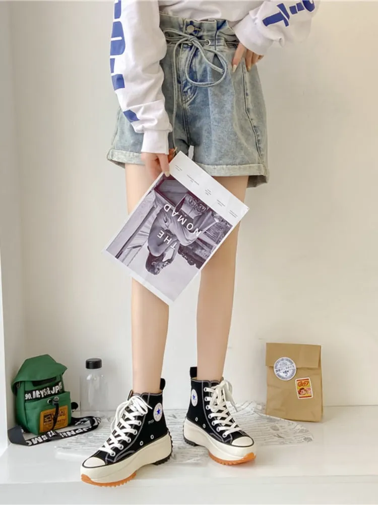 Women Canvas Shoes Trainers High Top Sneakers