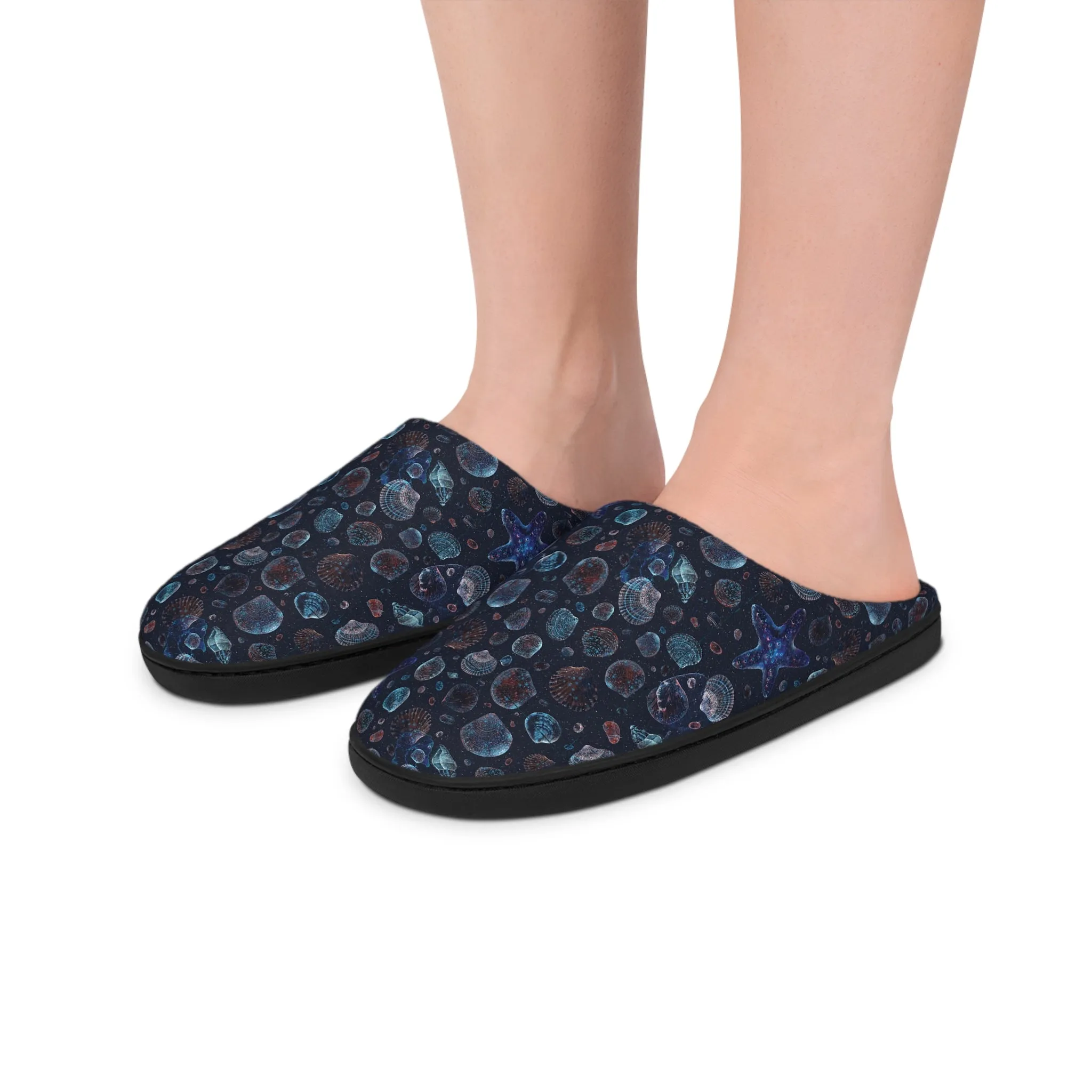 Women's Indoor Slippers - Seascape Dark Botanicals Collection