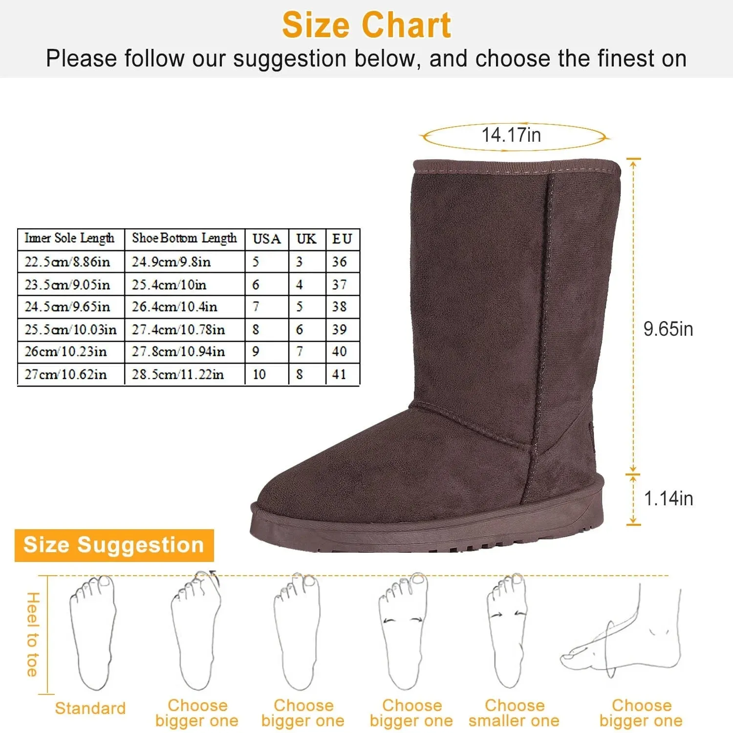 Women’S Snow Boots (Chocolate 5)